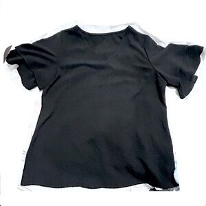 *Minimum $15 total.Sleek and Elegant Black top with layered ruffled short sleeve